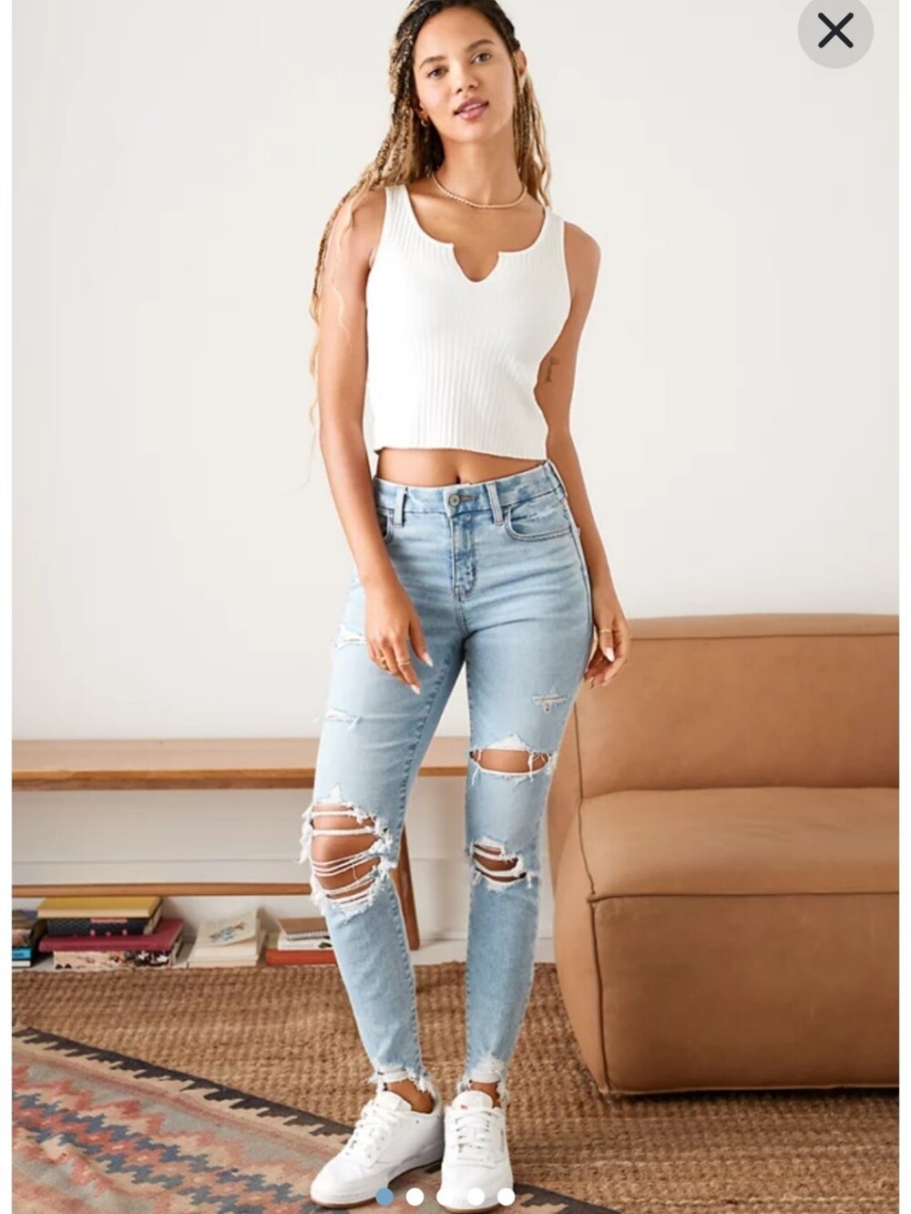American Eagle Outfitters Distressed Curvy Hi-Rise Jegging Size 10 Regular